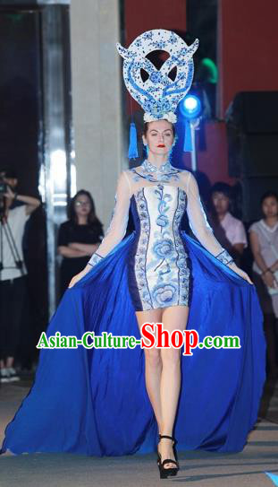 Chinese Style Modern Dance Qipao Dress Stage Performance Costume for Women