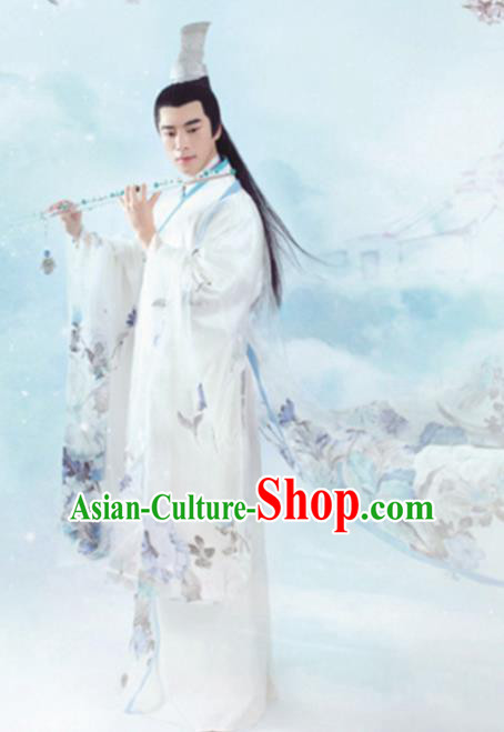 Traditional Chinese Ancient Swordsman Nobility Childe Embroidered Costumes for Men