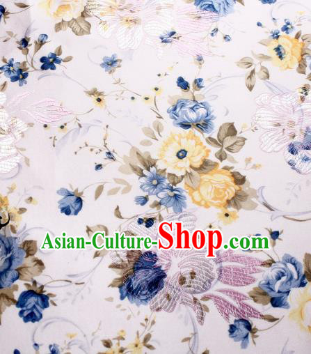 Chinese Traditional Brocade Classical Peony Pattern Design Silk Fabric Material Satin Drapery