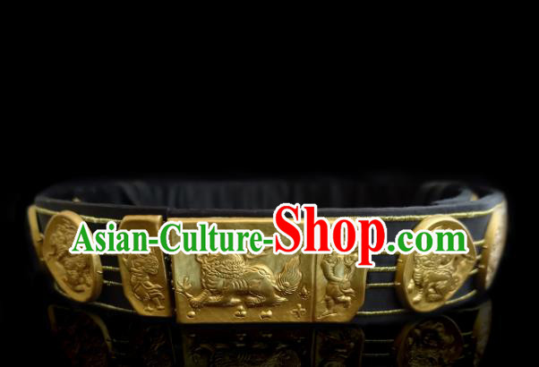 Chinese Traditional Ming Dynasty Imperial Bodyguard Waist Accessories Ancient Blads Leather Belts for Men