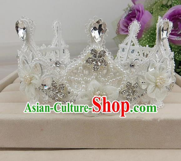 Top Grade Baroque Hair Accessories Wedding Beads Royal Crown for Women