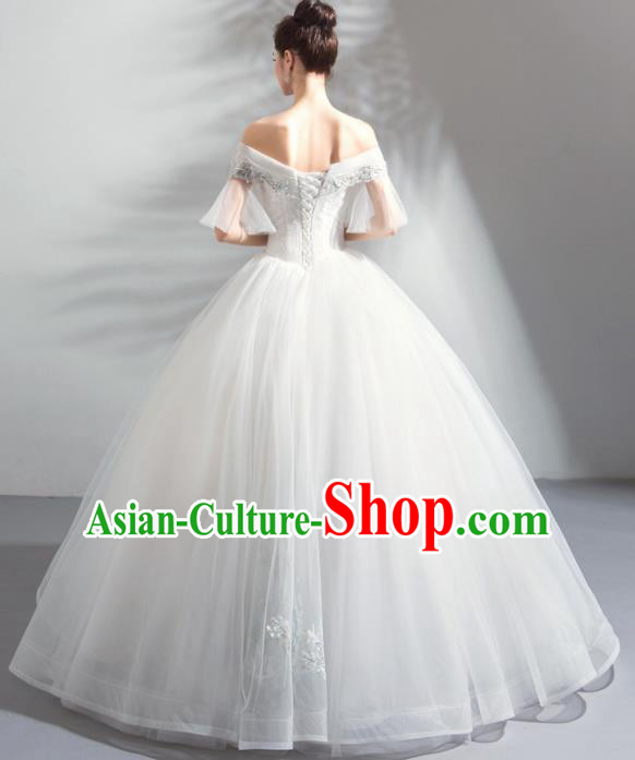 Top Grade Compere Costume Handmade Catwalks Bride Lilac Formal Dress for Women