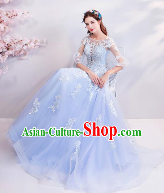 Top Grade Compere Costume Handmade Catwalks Bride Lilac Formal Dress for Women
