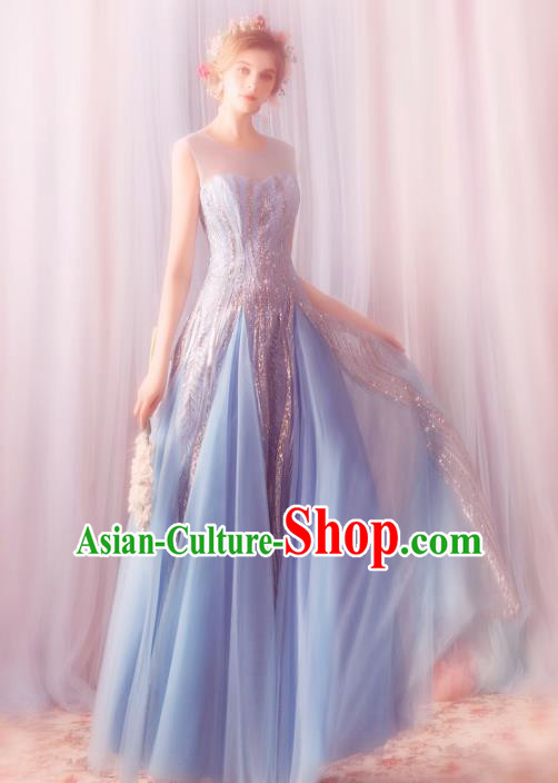 Top Grade Compere Costume Handmade Catwalks Bride Lilac Formal Dress for Women