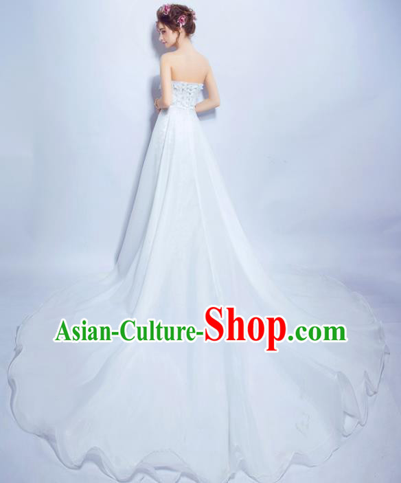 Top Grade Handmade Compere Costume Catwalks Veil Formal Dress for Women