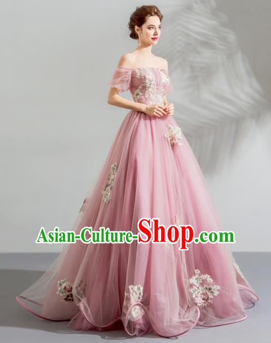 Top Grade Handmade Compere Costume Catwalks Veil Formal Dress for Women