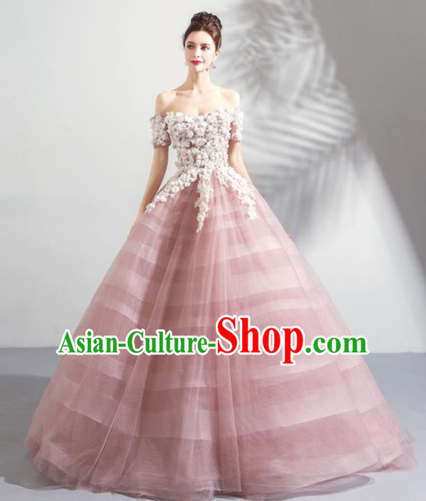 Top Grade Handmade Compere Costume Catwalks Veil Formal Dress for Women