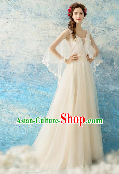 Handmade Bride Costume Princess Wedding Dress Top Grade Fancy Wedding Gown for Women