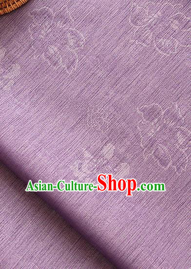 Asian Korean Traditional Purple Tough Silk Fabric Classical Peony Pattern Fabric Hanbok Silk Material