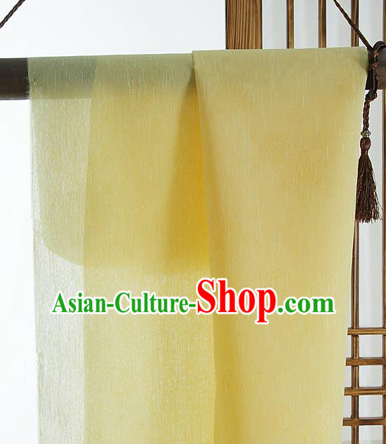 Asian Korean Traditional Yellow Tough Silk Fabric Hanbok Silk Material