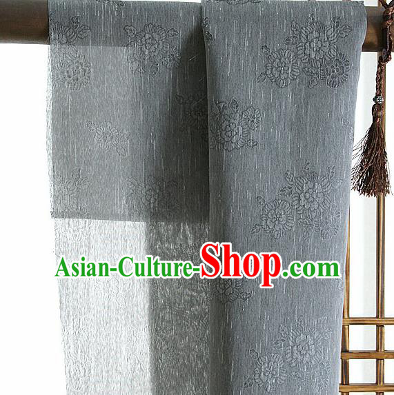 Asian Korean Traditional Grey Tough Silk Fabric Hanbok Silk Material