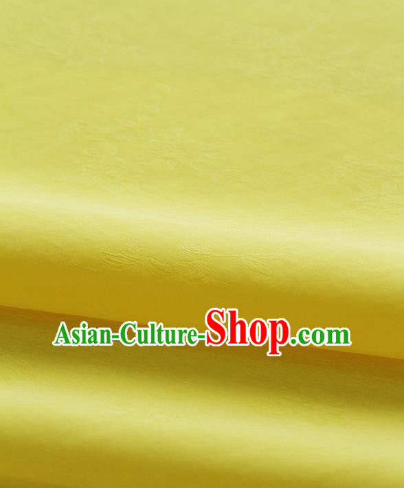 Asian Korean Traditional Bright Yellow Tajung Fabric Classical Pattern Thin Tough Silk Fabric Hanbok Silk Material