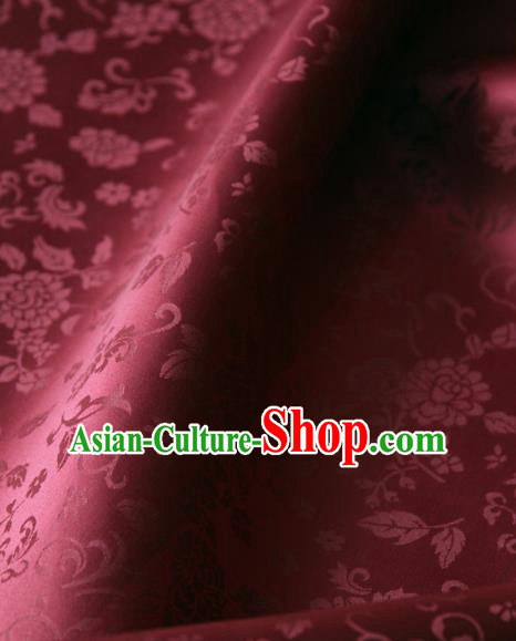 Asian Chinese Traditional Palace Drapery Chinese Royal Pattern Amaranth Brocade Satin Fabric Tang Suit Silk Fabric Material