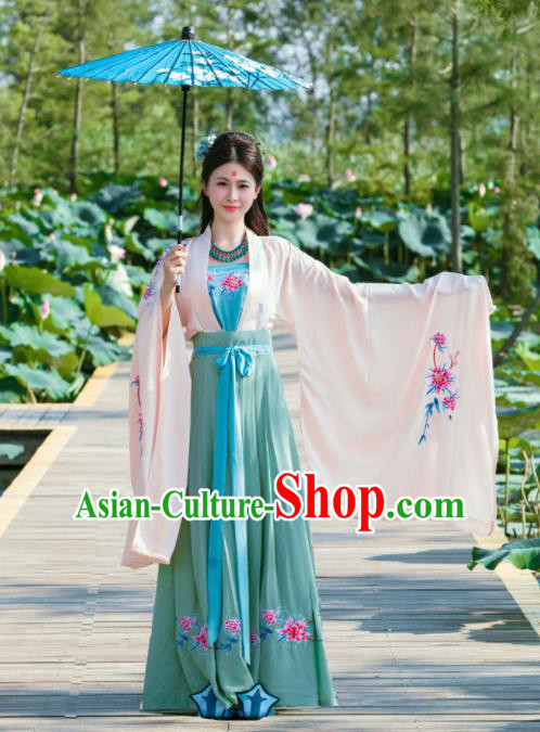 Chinese Traditional Ancient Princess Historical Costumes Tang Dynasty Hanfu Dress for Women