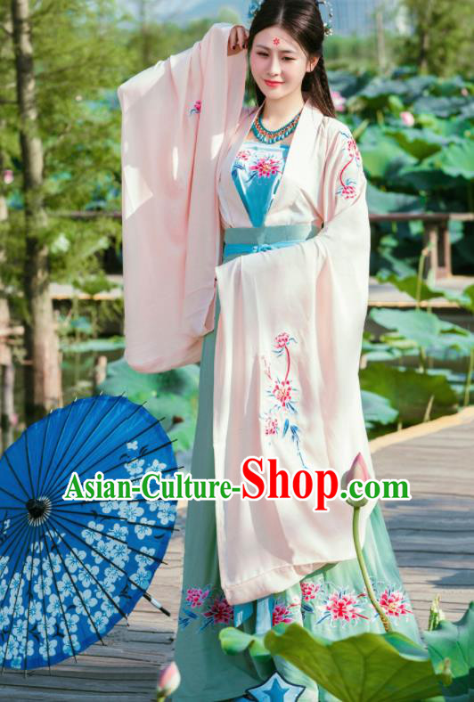 Chinese Ancient Tang Dynasty Palace Princess Hanfu Dress Traditional Royal Lady Historical Costumes