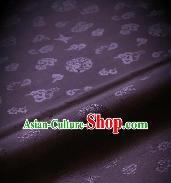 Traditional Asian Purple Brocade Drapery Korean Hanbok Palace Satin Silk Fabric