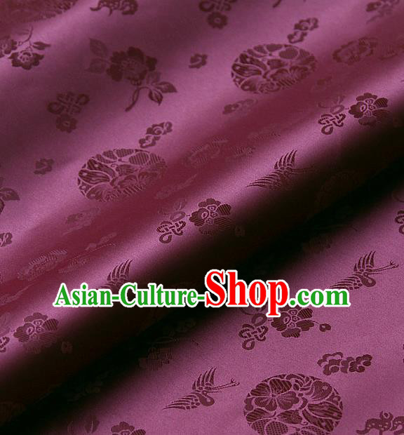 Traditional Asian Cloth Drapery Amaranth Brocade Korean Hanbok Palace Satin Silk Fabric