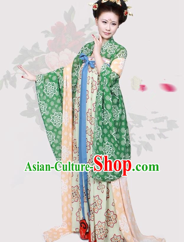 Chinese Ancient Tang Dynasty Historical Costumes Palace Lady Hanfu Dress for Women