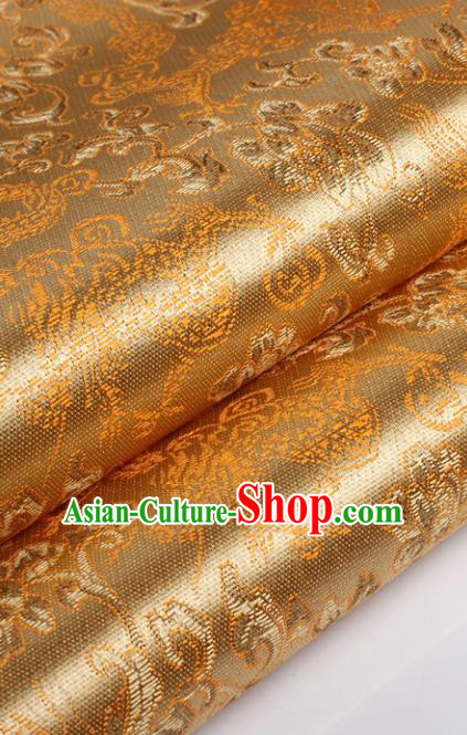Chinese Traditional Golden Brocade Fabric Tang Suit Classical Pattern Design Tang Suit Silk Material Satin Drapery
