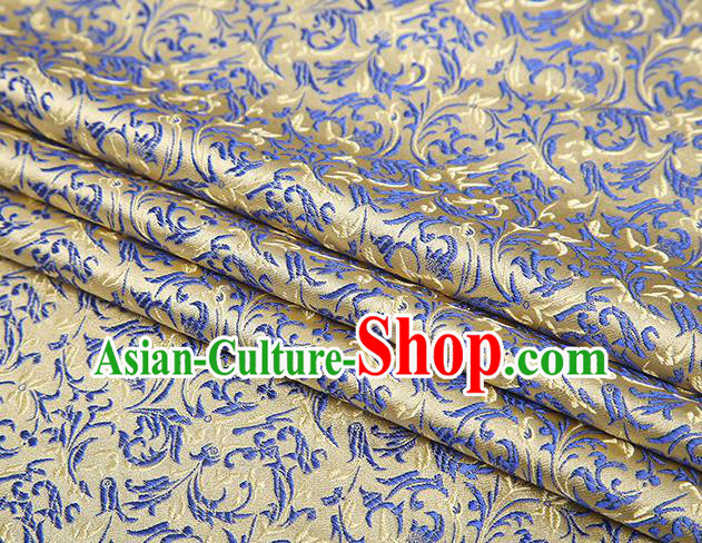 Top Grade Chinese Traditional Golden Brocade Fabric Tang Suit Satin Material Classical Pattern Design Drapery