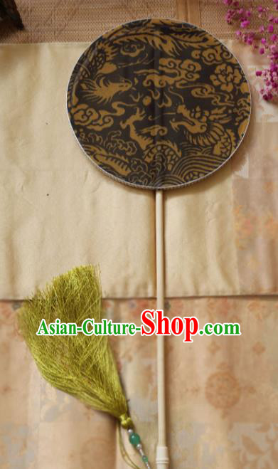 Chinese Ancient Palace Fans Hanfu Silk Round Fans for Women
