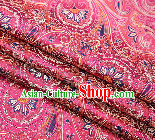 Chinese Traditional Tang Suit Rosy Brocade Fabric Classical Pattern Design Material Satin Drapery