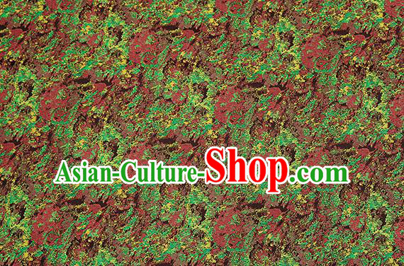 Chinese Traditional Satin Classical Pattern Design Green Brocade Fabric Qipao Dress Material Drapery