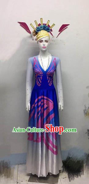 Chinese Ethnic Costumes Traditional Folk Dance Dress for Women