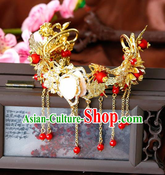 Chinese Ancient Handmade Bracelet Wedding Jewelry Accessories Golden Bangle for Women
