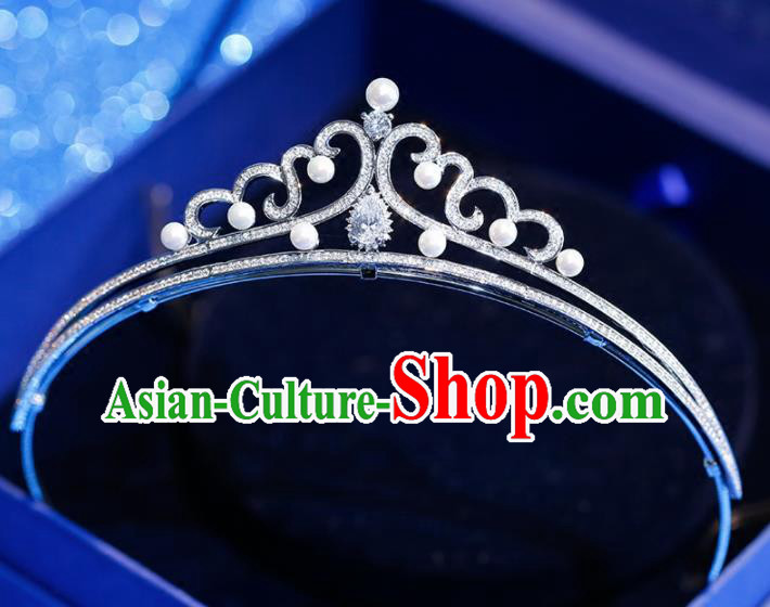 Top Grade Handmade Zircon Royal Crown Baroque Princess Hair Accessories for Women