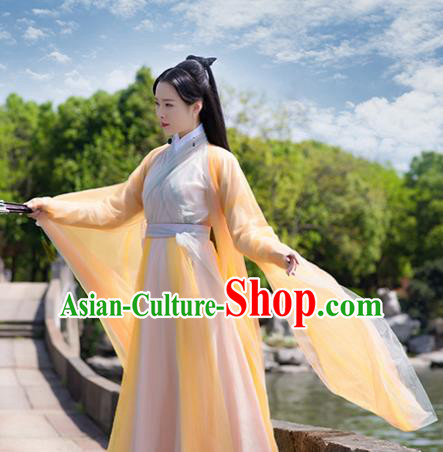 Asian Chinese Ancient Peri Costumes Traditional Princess Hanfu Dress for Women