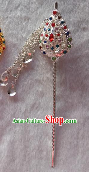 Chinese Ethnic Dai Nationality Hair Accessories Traditional Folk Dance Tassel Hairpins for Women