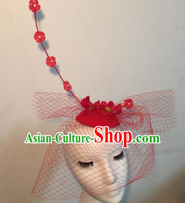 Top Grade Halloween Catwalks Headdress Brazilian Carnival Red Top Hat for Women