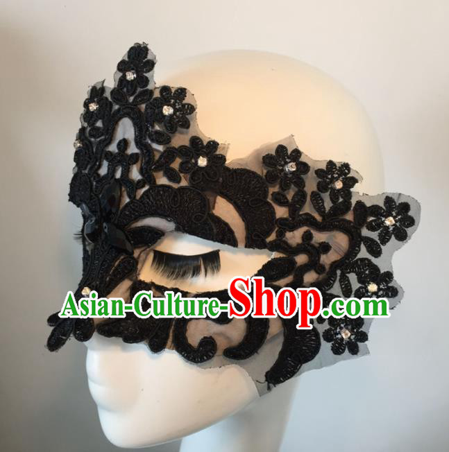 Halloween Exaggerated Accessories Catwalks Black Masks for Women