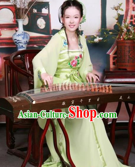 Ancient Chinese Peri Green Costumes Traditional Tang Dynasty Palace Princess Hanfu Dress for Women
