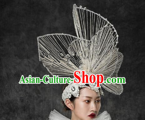 Top Grade Halloween Catwalks Hair Accessories Baroque Crystal Exaggerated Headdress for Women