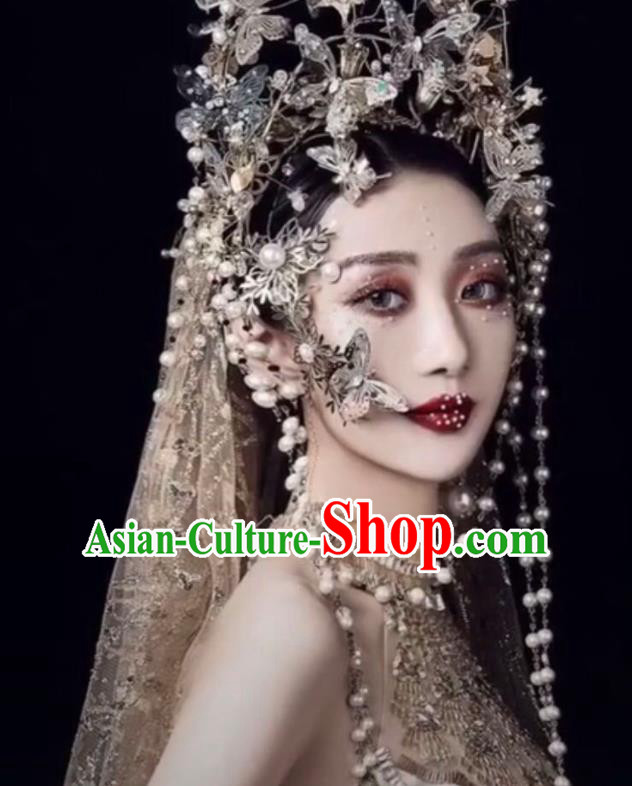 Top Grade Halloween Catwalks Hair Accessories Baroque Bride Headwear for Women