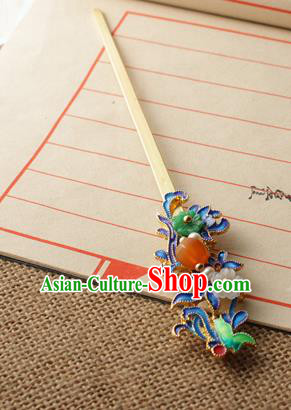 Asian Chinese Traditional Hair Accessories Ancient Palace Blueing Hairpins for Women