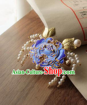 Chinese Classical Jewelry Accessories Traditional Hanfu Blueing Crab Brooch for Women