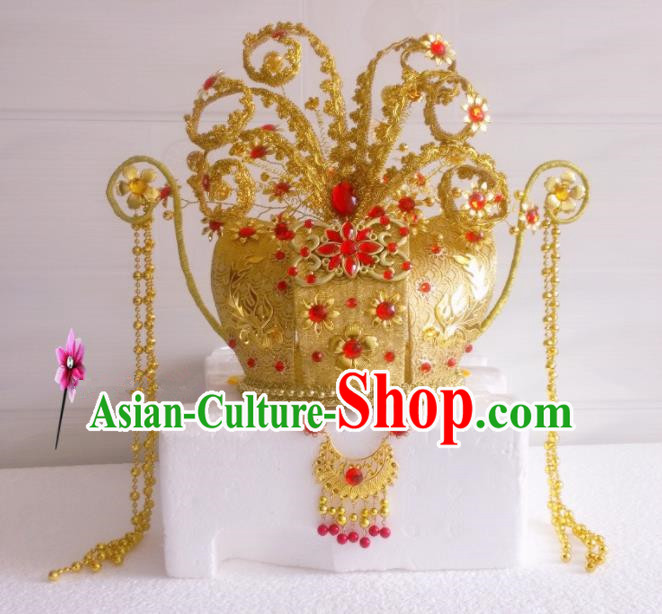 Chinese Classical Hair Accessories Traditional Ancient Queen Wedding Phoenix Coronet Hat for Women