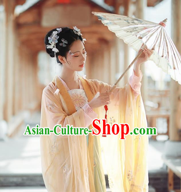 Chinese Ancient Imperial Consort Hanfu Dress Traditional Tang Dynasty Royal Embroidered Costumes for Women