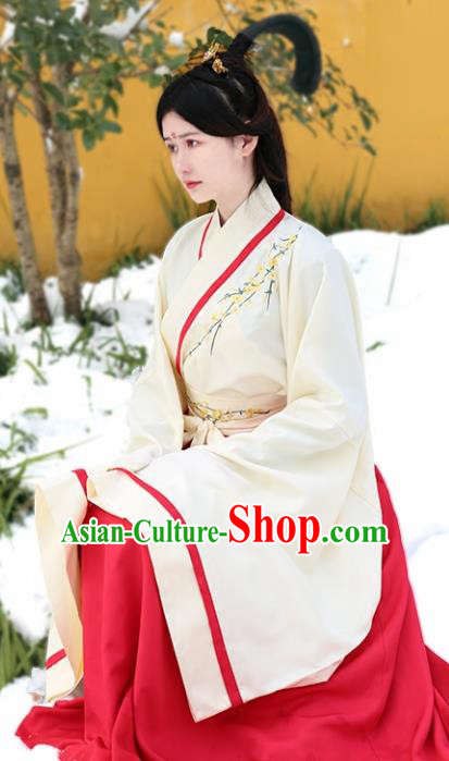Chinese Ancient Hanfu Dress Traditional Han Dynasty Princess Embroidered Costumes for Women