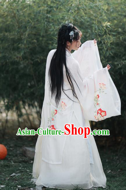 Chinese Ancient Drama Princess Embroidered Costumes Traditional Tang Dynasty Palace Lady Hanfu Dress for Women