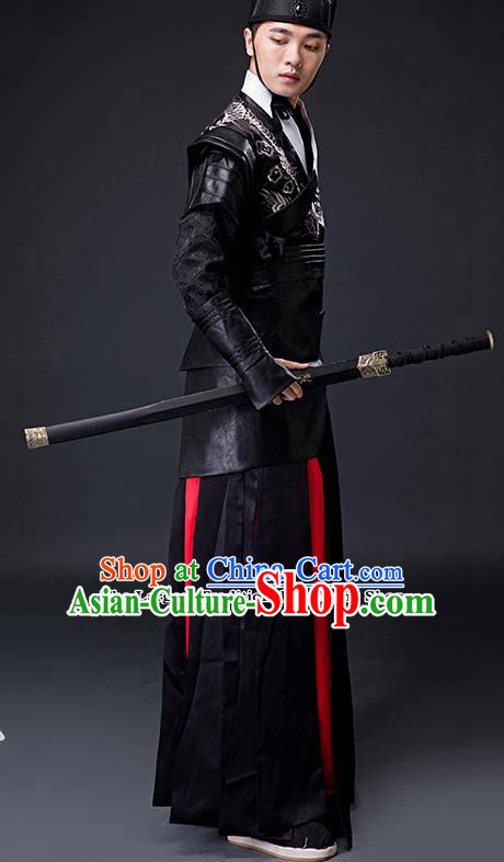 Chinese Ancient Ming Dynasty Blades Imperial Guards Embroidered Costumes for Men