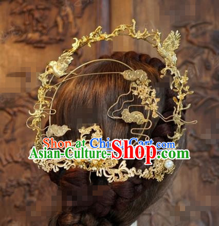 Chinese Ancient Wedding Hair Jewelry Accessories Queen Phoenix Coronet Tassel Hairpins Hair Stick for Women