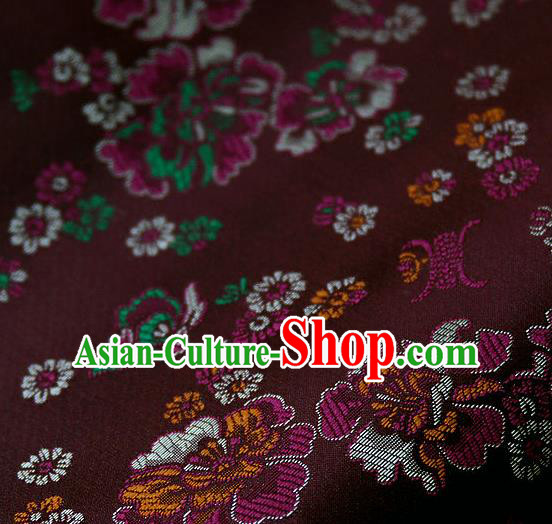 Traditional Asian Classical Pattern Cloth Drapery Amaranth Brocade Korean Hanbok Palace Satin Silk Fabric