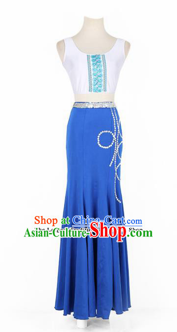 Chinese Ethnic Minority Dress Traditional Dai Nationality Folk Dance Costume for Women