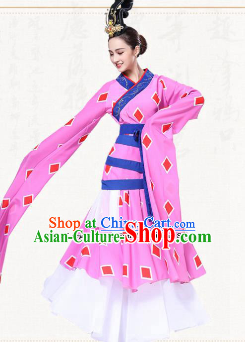 Chinese Traditional Group Dance Water Sleeve Dress Classical Dance Umbrella Dance Costumes for Women