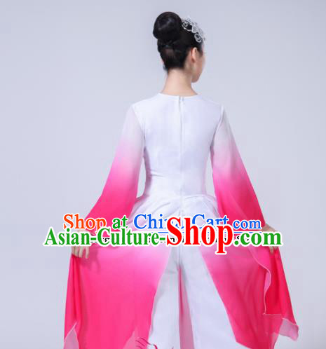 Chinese Traditional Folk Dance Pink Dress Classical Dance Umbrella Dance Costumes for Women