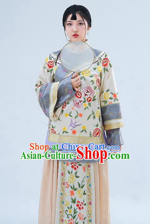 Traditional Chinese Drama Qing Dynasty Xiuhe Suit Ancient Nobility Lady Embroidered Costumes for Women